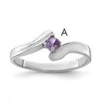 14K White Gold 2mm Synthetic Family Jewelry Ring view 1