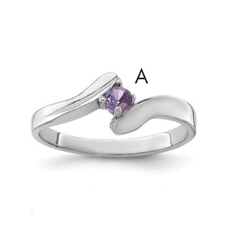 Sterling Silver Rhodium-plated family jewelry ring