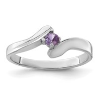 14K White Gold 2mm Synthetic Family Jewelry Ring view 2