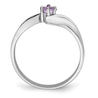 14K White Gold 2mm Synthetic Family Jewelry Ring view 3