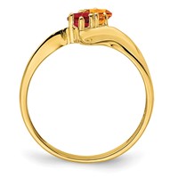 10K Yellow Gold Synthetic Family Jewelry Ring view 3