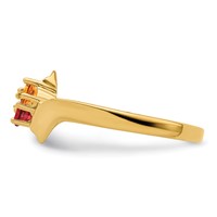 10K Yellow Gold Synthetic Family Jewelry Ring view 4