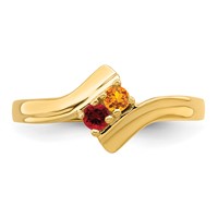 10K Yellow Gold Synthetic Family Jewelry Ring view 5