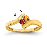 10K Yellow Gold Synthetic Family Jewelry Ring view 1