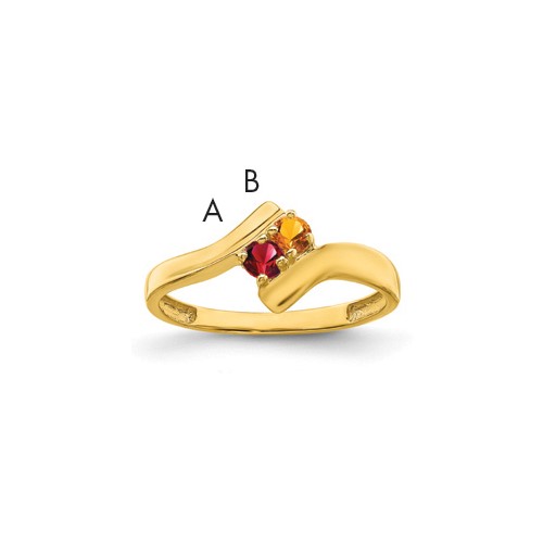 10K Yellow Gold Synthetic Family Jewelry Ring