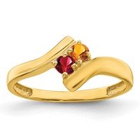 10K Yellow Gold Synthetic Family Jewelry Ring view 2