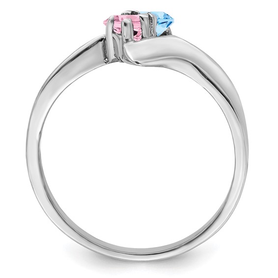 Sterling Silver Rhodium-plated family jewelry ring