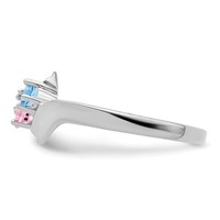 Sterling Silver Rhodium-plated Family Jewelry Ring view 4