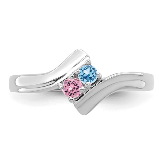 Sterling Silver Rhodium-plated family jewelry ring