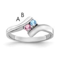 Sterling Silver Rhodium-plated Family Jewelry Ring view 1