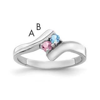 Sterling Silver Rhodium-plated family jewelry ring