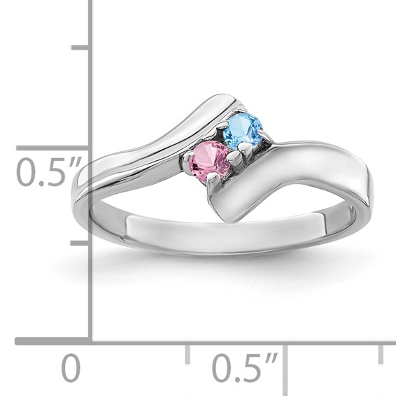 Sterling Silver Rhodium-plated family jewelry ring