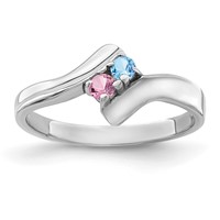 Sterling Silver Rhodium-plated Family Jewelry Ring view 2