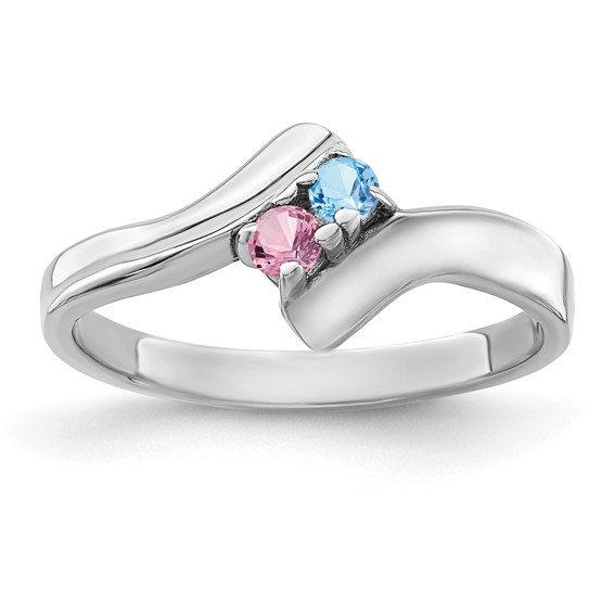 Sterling Silver Rhodium-plated family jewelry ring