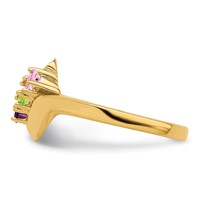 14K Yellow Gold Genuine 3 Stone Mother's Ring view 4