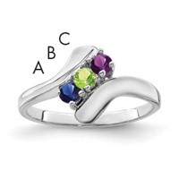 Sterling Silver Rhodium-plated Family Jewelry Mounting view 1