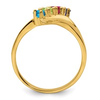 14K Yellow Gold Genuine 4 Stone Mother's Ring view 3