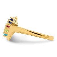 14K Yellow Gold Genuine 4 Stone Mother's Ring view 4