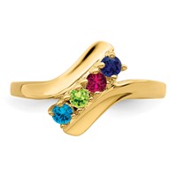 14K Yellow Gold Genuine 4 Stone Mother's Ring view 5