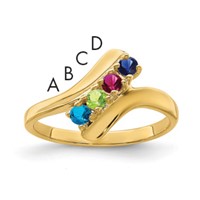 14K Yellow Gold Genuine 4 Stone Mother's Ring view 1