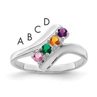 14K White Gold Family Jewelry Ring view 1