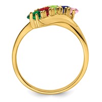 14K Yellow Gold Genuine 5 Stone Mother's Ring view 3