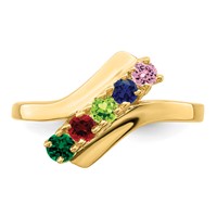 14K Yellow Gold Genuine 5 Stone Mother's Ring view 5