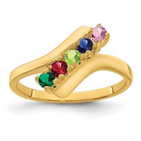 14K Yellow Gold Genuine 5 Stone Mother's Ring view 2