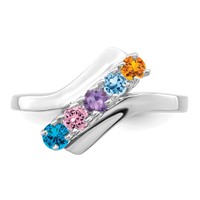 14K White Gold Family Jewelry Ring view 5