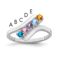 14K White Gold Family Jewelry Ring view 1