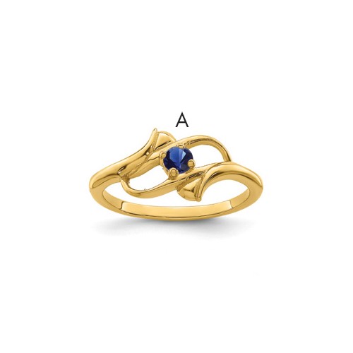 14K Yellow Gold Synthetic Family Jewelry Ring