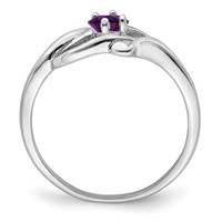 14K White Gold Synthetic Family Jewelry Ring view 3