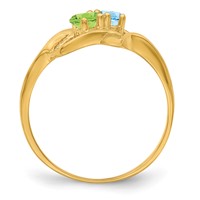 14K Yellow Gold Genuine 2 Stone Mother's Ring view 3