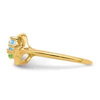 14K Yellow Gold Genuine 2 Stone Mother's Ring view 4