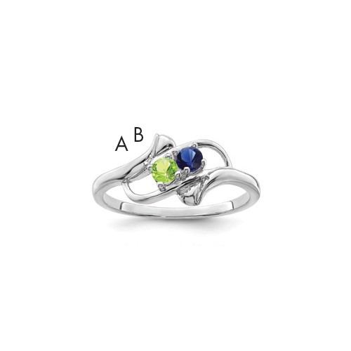 Sterling Silver Rhodium-plated Family Jewelry Mounting
