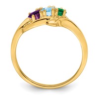 14K Yellow Gold Genuine 3 Stone Mother's Ring view 3