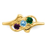 14K Yellow Gold Genuine 3 Stone Mother's Ring view 5