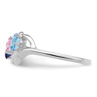 Sterling Silver Rhodium-plated Genuine 3 Stone Mother's Ring view 4