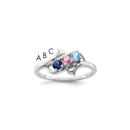 Sterling Silver Rhodium-plated Family Jewelry Mounting