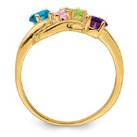 14K Yellow Gold Genuine 4 Stone Mother's Ring view 3
