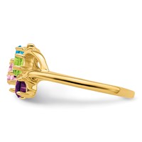 14K Yellow Gold Genuine 4 Stone Mother's Ring view 4