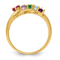 14K Yellow Gold Genuine 5 Stone Mother's Ring view 3