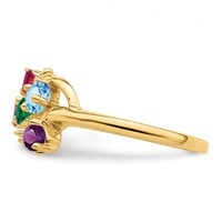 14K Yellow Gold Genuine 5 Stone Mother's Ring view 4