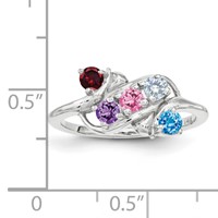 Sterling Silver Rhodium-plated Family Jewelry Mounting view 4