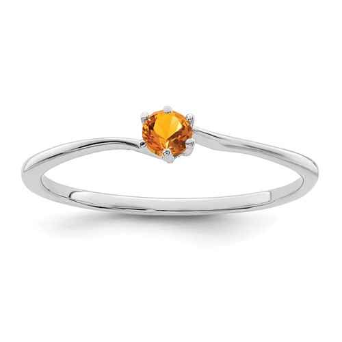 14K White Gold 3mm Synthetic Family Jewelry Ring
