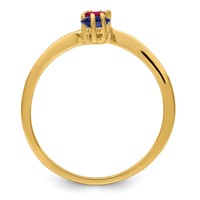 14K Yellow Gold Genuine 2 Stone Mother's Ring view 3