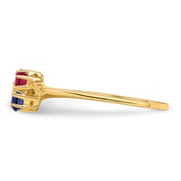 14K Yellow Gold Genuine 2 Stone Mother's Ring view 4
