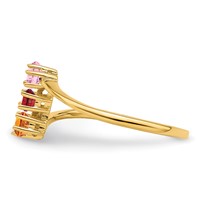 14K Yellow Gold Synthetic Family Jewelry Ring view 4