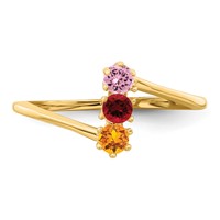 14K Yellow Gold Synthetic Family Jewelry Ring view 5