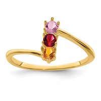 14K Yellow Gold Synthetic Family Jewelry Ring view 2